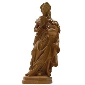 Kitchen Madonna Resin Statue Wood Look Catholic Devotional Figurine Religious